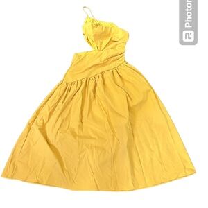 Yellow midi cut out dress